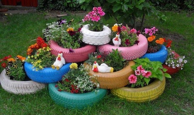 Клумби з підручних матеріалів – оригінальні рішення для ваших квітників + Відео