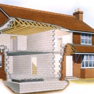 Двоповерховий цегляний будинок з гаражем: проект і будівництво Двоповерховий цегляний будинок з гаражем: проект і будівництво