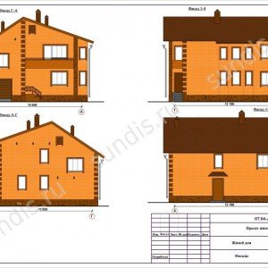 Двоповерховий цегляний будинок з гаражем: проект і будівництво Двоповерховий цегляний будинок з гаражем: проект і будівництво