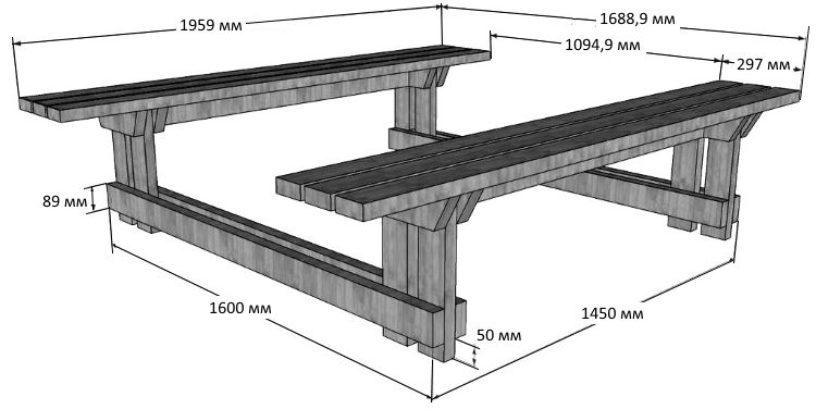 Як зробити стіл, лавку для дачі: ідеї, креслення з розмірами, покрокова інструкція, фото і відео
