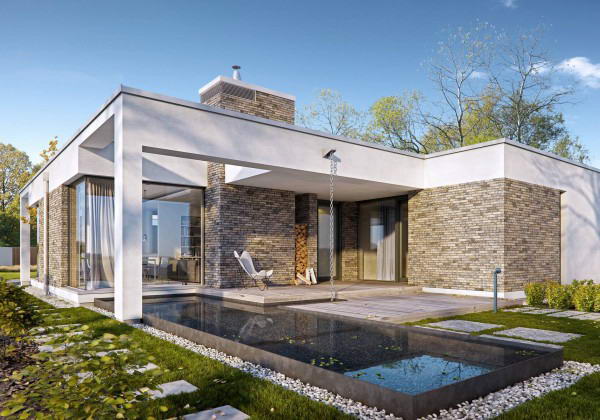 Сучасний одноповерховий будинок із плоским дахом своїми руками — покрокове відео, фото