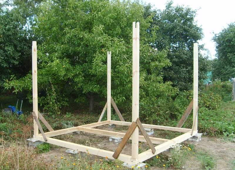 Будівництво альтанки з односхилим дахом — креслення та розрахунок (фото, відео)