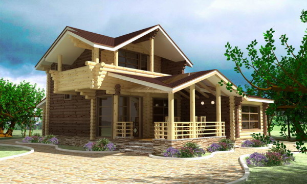 Зведення лазні з оциліндрованої колоди з кращим проектам