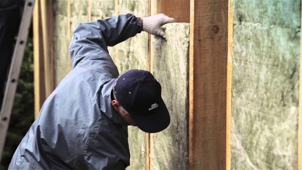 Схема проведення утеплення каркасного будинку мінеральною ватою