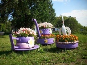 Як зі старих шин, коліс, покришок зробити красиву клумбу: ідеї та варіанти, фото і відео
