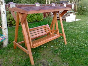 Гойдалки з дерева своїми руками: види та матеріали, креслення з розмірами, фото і відео