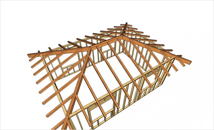 Будівництво чотирисхилого даху будинку своїми руками — пристрій і креслення (фото, відео)