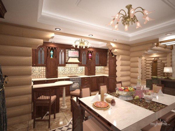 Якою має бути кухня в деревяному будинку?