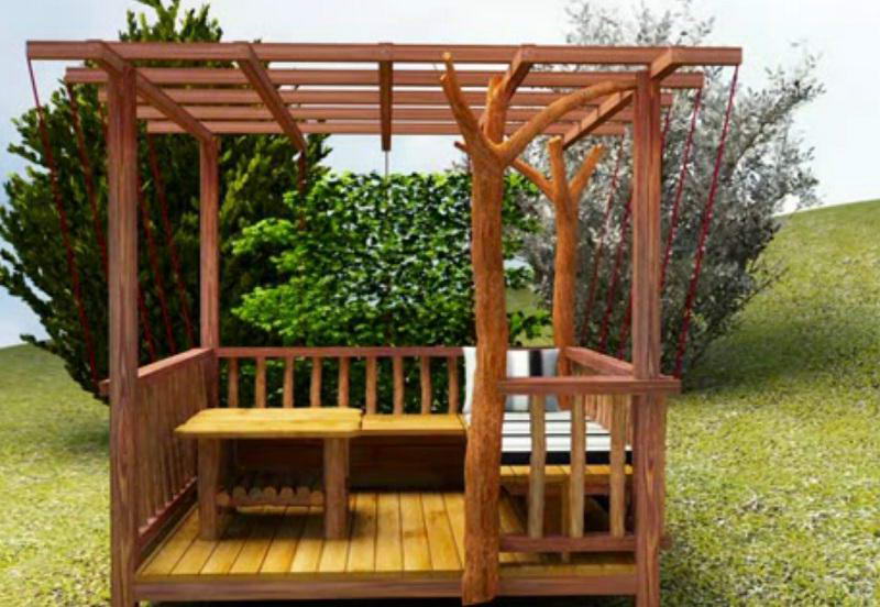 Будівництво альтанки з односхилим дахом — креслення та розрахунок (фото, відео)