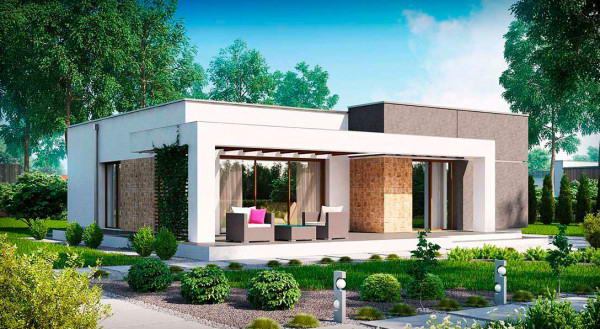 Сучасний одноповерховий будинок із плоским дахом своїми руками — покрокове відео, фото