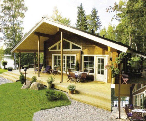 Що являють собою одноповерхові фінські будинки з бруса з верандою?