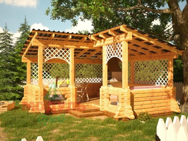 Будівництво альтанки з брусу Будівництво альтанки з брусу