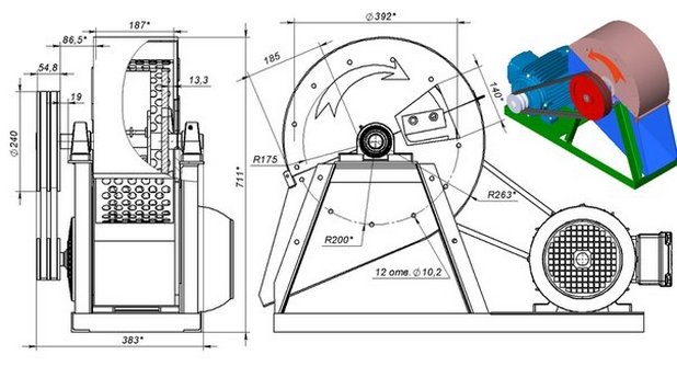 Щепорез для виготовлення арболіту (креслення верстата)