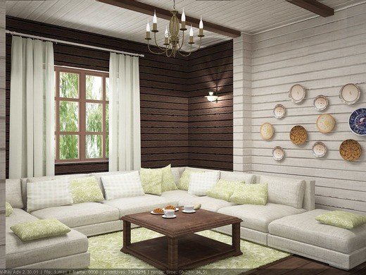 Дизайн інтерєру будинку з бруса