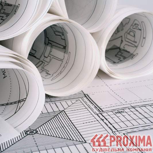 Креслення будинку — фасад і план поверхів Креслення будинку — фасад і план поверхів