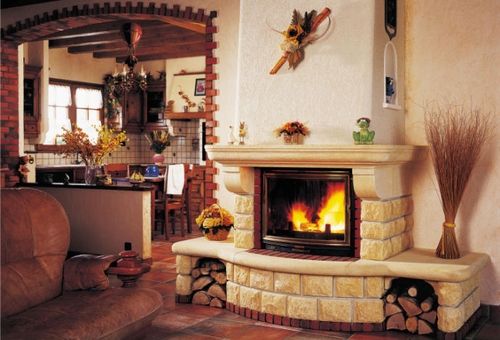 Дровяні каміни для заміського будинку: фото варіанти кутових камінів