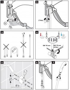 Гігієнічний душ в туалеті з термостатом і без, зі змішувачем прихованого монтажу