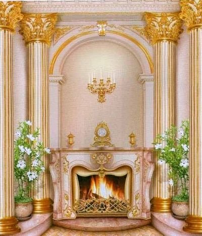 Оформлення стін фотошпалерами з каміном – фото в інтерєрі Оформлення стін фотошпалерами з каміном – фото в інтерєрі