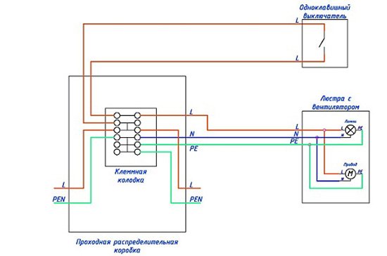 Підключення люстри до подвійного або одинарному вимикача