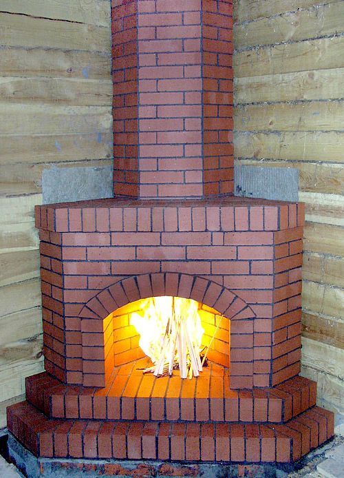 Кладка кутового каміна: схема, порядовка на відео своїми руками