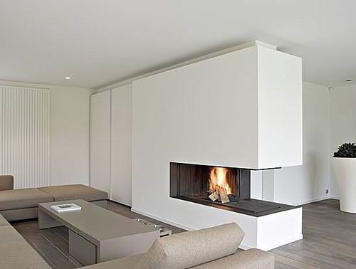 Тристоронній камін: фото в інтерєрі кімнати