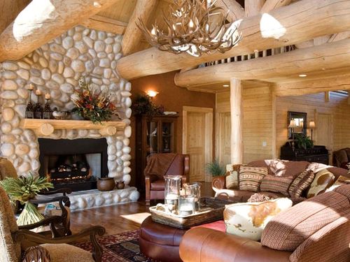 Великі каміни в інтерєрі вітальні: фото з цегли та каменю Великі каміни в інтерєрі вітальні: фото з цегли та каменю