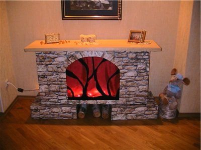 Камін з картону: фото, відео інструкція своїми руками