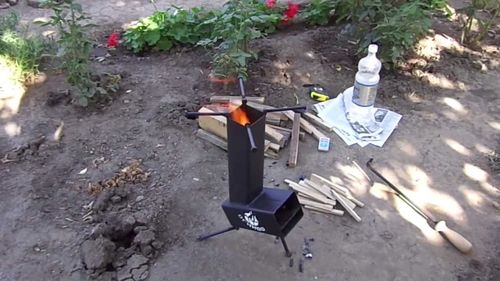 Піч Кресало ракетна опалювальна з 1 конфоркою своїми руками