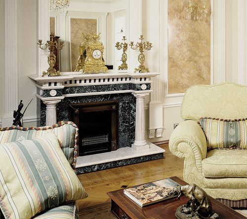 Портал для каміну з штучного мармуру: фото в інтерєр Портал для каміну з штучного мармуру: фото в інтерєр