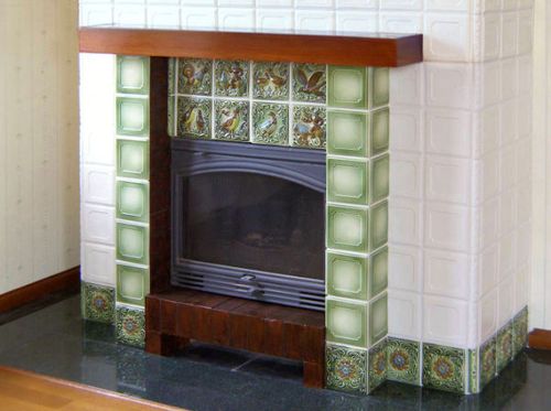 Кахлі для камінів та печей: фото і відео обробки