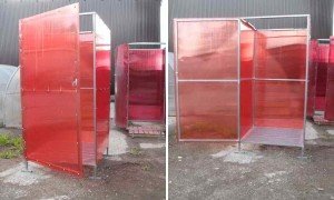 Душ для дачі з полікарбонату з роздягальнею своїми руками (фото, відео)