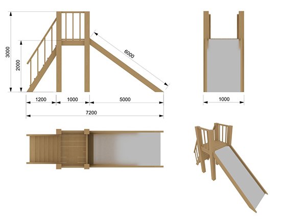 Дитяча гірка своїми руками: креслення, технологія виготовлення
