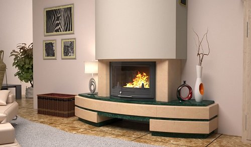 Камін в інтерєрі будинку в стилі модерн: фото варіанти