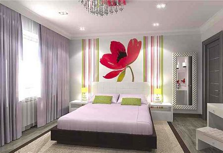 Шпалери для спальні комбіновані: варіанти дизайну