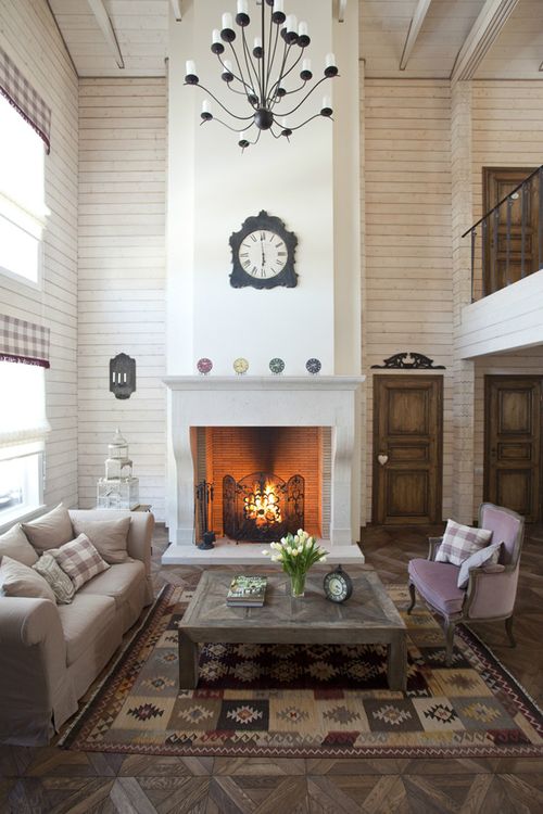 Камін в стилі Прованс в інтерєрі: фото ідеї своїми руками