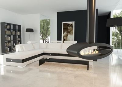 Монтаж підвісної каміна на стіні: фото в інтерєрі