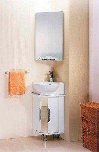 Кутова раковина з тумбою для ванної: розміри, фото та ціни