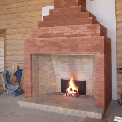 Проекти камінів з цегли на фото безкоштовно