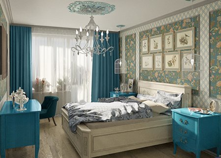 Спальня в бірюзових тонах: ідеї оформлення