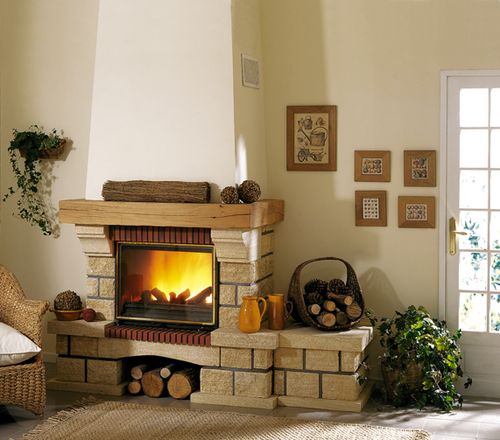 Дровяні каміни для заміського будинку: фото варіанти кутових камінів