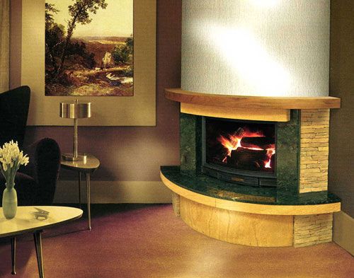 Кутові каміни в інтерєрі вітальні: фото приватних будинків