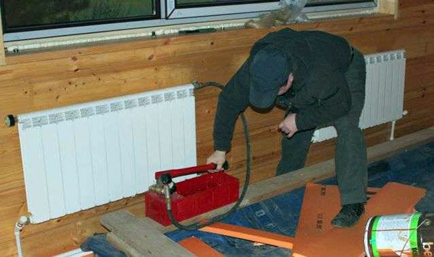 Опресовування системи опалення возухом, акт обпресування