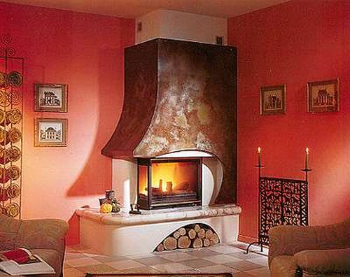 Кутові каміни в інтерєрі вітальні: фото приватних будинків