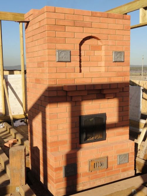 Камін на вулиці своїми руками з цегли з навісом