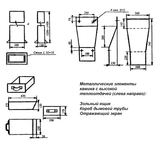 Кутовий камін своїми руками з цегли та гіпсокартону: креслення, порядовка