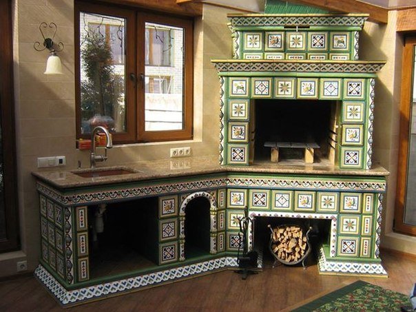 Облицювання печі і каміна керамічною плиткою своїми руками: вибір і властивості плитки, етапи робіт, фото і відео