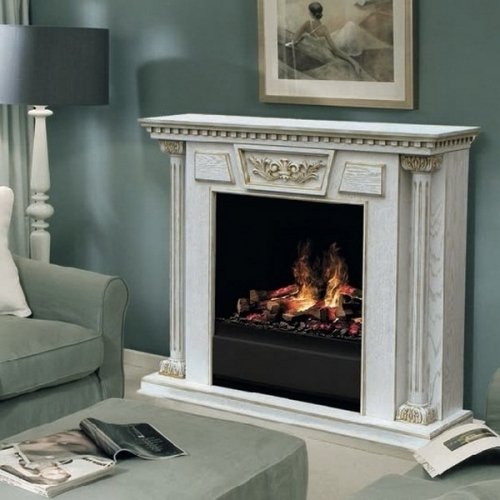 Електричний камін білого кольору в інтерєрі: ідеї фото