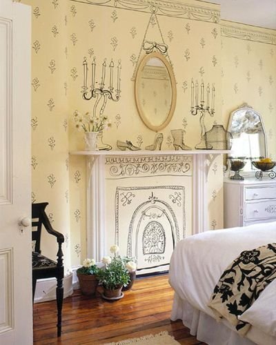 Оформлення стін фотошпалерами з каміном – фото в інтерєрі Оформлення стін фотошпалерами з каміном – фото в інтерєрі