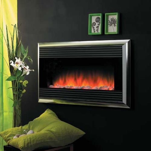 Настінні електричні каміни: фото в інтерєрі, підключення, розташування на стіні