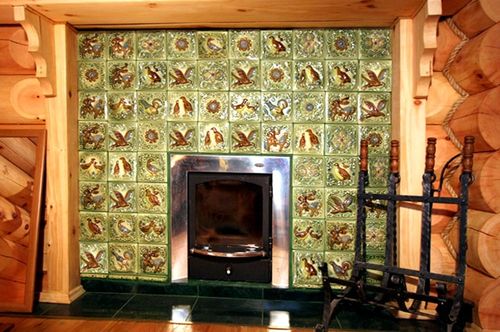 Кахлі для камінів та печей: фото і відео обробки